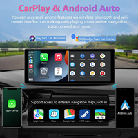 Pantalla CarPlay Portátil de 10.26'' con Cámara Frontal y Cámara Trasera, Monitor Universal para Automóvil, CarPlay Inalámbrico y Android Auto