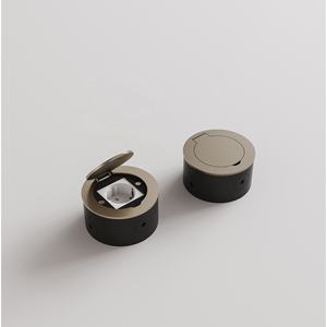 Boîte de sol ronde en acier inoxydable avec couvercle électroplaqué pour installation murale ou au sol - Product Image 6