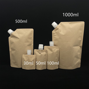 ถุงกระดาษคราฟท์แบบมีพวยสำหรับบรรจุภัณฑ์เครื่องสำอาง ขนาด 50 มล. 200 มล. ป้องกันการรั่วซึม สำหรับเดินทาง เติมได้ ใช้ซ้ำได้ เหมาะสำหรับโลชั่น/แชมพู/ครีมบำรุงผิวหน้า ขายส่ง - Product Image 4