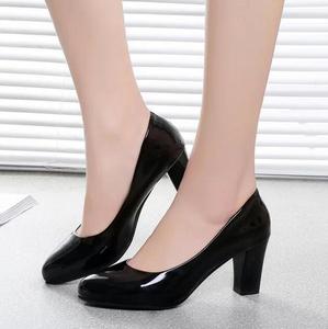 Nuove <span class=keywords><strong>Scarpe</strong></span> da Lavoro da Donna a Taglio Basso, Tacco Spesso Autunnale, Tinta Unita, Punta in PU, <span class=keywords><strong>Scarpe</strong></span> da Donna con Tacco Alto - Product Image 2