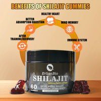 Gommes de Shilajit pour hommes et femmes, Shilajit Ashwagandha, riche en oligo-éléments, acide fulvique pour l'énergie, la force et l'immunité