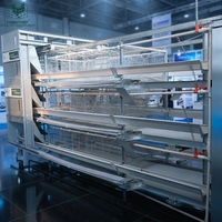 Équipement d'élevage avicole automatique, cage à poules pondeuses de type H à 3/4/5/6/8 niveaux avec système de collecte automatique des œufs pour 50 000 oiseaux