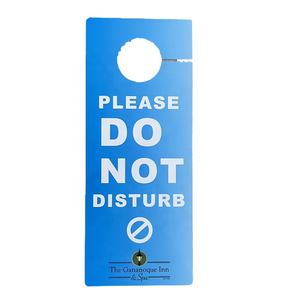 Étiquette publicitaire personnalisée de haute qualité pour poignée de porte d'hôtel, imperméable, en tissu écologique, avec message « Ne pas déranger » - Product Image 2