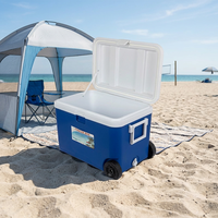 Glacière robuste de 50L avec roues portables grande capacité et rétention de glace de 5 jours pour le camping et la pêche
