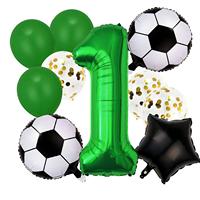 Ensemble de ballons d'anniversaire sur le thème du sport, ballons en feuille d'aluminium numérotés, ballons de football, de basket-ball, de rugby pour les garçons, décorations de fête d'anniversaire