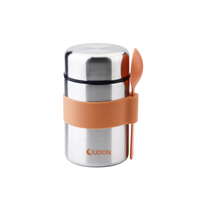Termos vakum makanan Stainless Steel 500ml, termos Sekolah terisolasi dengan sendok