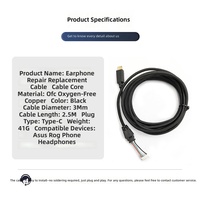 Cable USB Tipo C de Repuesto para Auriculares ASUS ROG Delta S, Sonido Envolvente 7.1, Núcleo de Cobre OFC, Cable de Audio de Nailon Resistente
