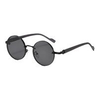 Lunettes de soleil circulaires au design cool pour hommes et femmes, style steampunk, verres dégradés classiques, charnière en métal, lunettes de soleil en PC
