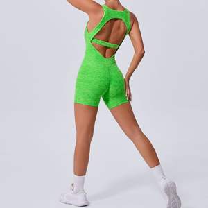 RUIQUWIN Nouveau Sexy Dos Nu Yoga Jumpsuit Skinny Fitness Wear Doux Respirant Shorts Pour Les Femmes - Product Image 3