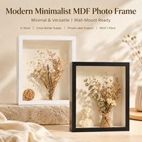 Cadre photo en MDF, boîte à ombre, profondeur importante, fleurs séchées, artisanat fait main, cadre de présentation, décoration murale ou de table pour la maison