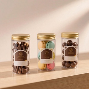 Wholesale Food Grade 8oz 100g 120g 150g 200g 250g 300g 400g 500g PET <b>Plastic</b> <b>Jar</b> with Gold Screw Lids - Product Image 2