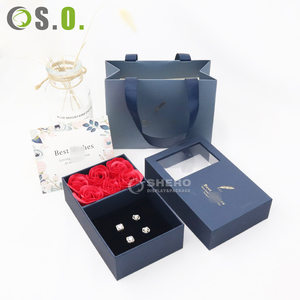 Caja de Regalo de Joyería con Logotipo Personalizado de Flor de Rosa para el Día de San Valentín, para Aretes, Anillos, Collares y Colgantes - Product Image 5