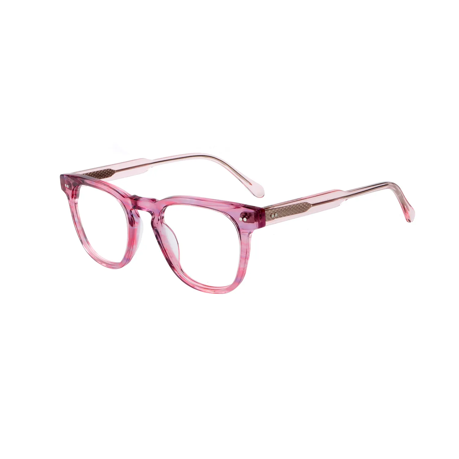 Joysee 2024 New Chất lượng cao sang trọng Thiết kế kính Vòng trn sọc màu hồng Acetate quang khung phụ nữ kính mắt cho bán buôn