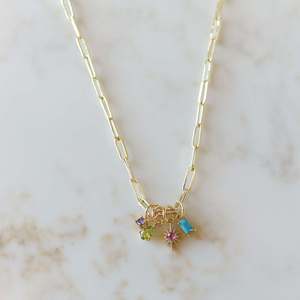 Đá Tự Nhiên Birthstone Quyến Rũ Mặt Dây Chuyền Thép Không Gỉ Đa-Màu Mạ Hình Dạng Ngôi Sao Unisex Quà Tặng Đồ Trang Sức - Product Image 6