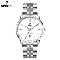 Bas prix hommes luxe mince montre-bracelet boîtier grand visage montres robe or homme meilleure qualité montre pour hommes montre à Quartz