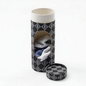 Tubo de Papel Biodegradable Elegante con Ventana Personalizada, Tubo de Almacenamiento con Patrón Geométrico Elegante para Prendas - Product Image 2