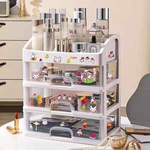 Cosmetic <b>Storage</b> <b>Drawer</b> Organizer <b>Plastic</b> 10-20L Cute Makeup Desk <b>Storage</b> Shelf For Bedroom Dormitory - Product Image 4