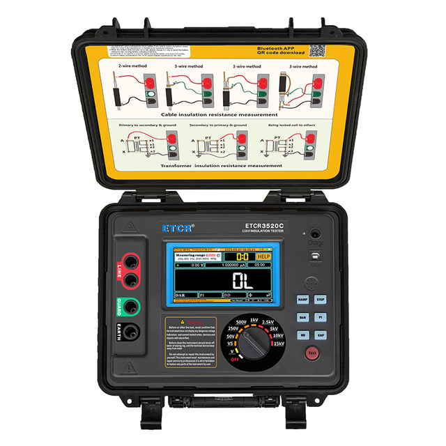 ETCR3520C Various Automatic Detection Functions 15kV Hight Voltage Insulation Resistance Tester