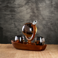 Nouveauté cadeau personnalisé 1000Ml monde Globe whisky carafe avec plateau de bateau en bois créatif carafe à whisky cadeau Gor hommes