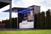 Cuisine extérieure en acier inoxydable durable toutes saisons, couleurs personnalisées, îlot barbecue avec abri