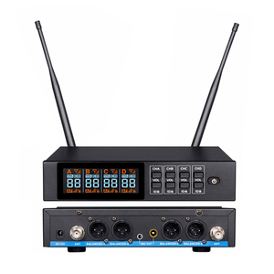 Factory Price ID Locked Adjustable Frequency 4-Channel UHF <b>Wireless</b> Microphone XLR Connection Noise Cancelling Lightweight - Product Image 3
