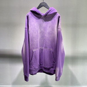 H5541 New Style Wholesale Custom 380 Gsm Cotton Blends Fleece Lined Monkey Washed Hoodies Oversized Hoodies - Product Image 5