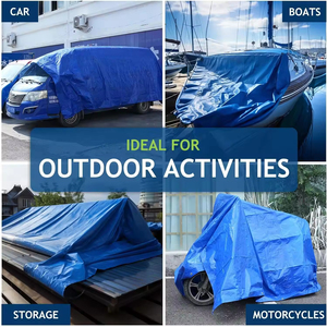 Bâche en plastique robuste, imperméable, en <span class=keywords><strong>polyéthylène</strong></span> PE, bleu, gris, orange, pour camion à plateau, couverture de bois d'œuvre en acier, multi-usages - Product Image 5