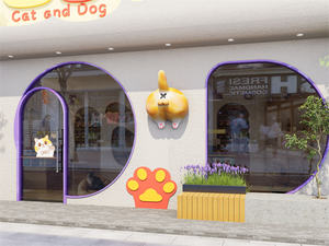 맞춤형 장난스러운 만화 고양이 조각 레진 아트 내구성 있는 애완동물 가게 전시용 맞춤형 크기 DIY - Product Image 5