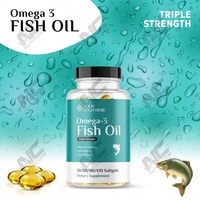 Capsules d'huile de poisson oméga-3 à triple force Nutricore, complément alimentaire de haute qualité pour les adolescents, en vrac