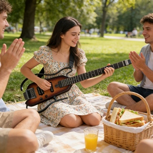 Combo de <span class=keywords><strong>Guitarra</strong></span> Eléctrica y <span class=keywords><strong>Guitarra</strong></span> de Viaje de <span class=keywords><strong>la</strong></span> <span class=keywords><strong>Mejor</strong></span> <span class=keywords><strong>Calidad</strong></span>, con Piezas Desmontables para Facilitar su Transporte Mientras se Acampan - Product Image 1