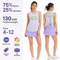 Débardeur de yoga 2-en-1 pour femme, 130 GSM, dos en maille, coupe ample, séchage rapide, idéal pour la gym, le fitness, la course et l'entraînement