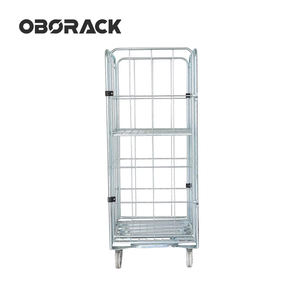 Carro de Almacenamiento Móvil Plegable OBO TC-2003 de Acero Galvanizado Plateado, Carretilla de Logística para Taller, Capacidad 500kg - Product Image 1