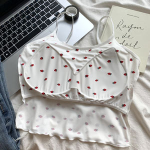 Brandy's BM เสื้อกั๊กสำหรับผู้หญิงแบบมีสายรัดหน้าอกลายดอกไม้สตรอเบอร์รี่ลายดอกไม้ดีไซน์ใหม่เสื้อชั้นใน<span class=keywords><strong>แฟ</strong></span>ชั่นน่ารักสำหรับฤดูร้อน - Product Image 3