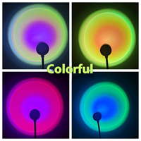 Lampe Projecteur LED Coucher de Soleil USB Arc-en-Ciel Néon, Veilleuse Décorative pour Photographie Chambre Maison Décor Cadeau
