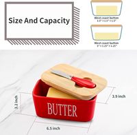 Boîte à beurre personnalisée avec couteau pour comptoir, récipient alimentaire hermétique avec couvercles en bambou