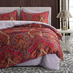 Juego de cama de satén de algodón de lujo Europeo 60s Paisley funda de edredón con funda de almohada sábana de alta calidad 100% algodón hogar - Product Image 3