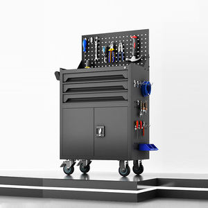 ओमेडा qxgjc हार्डवेयर ऑटो मरम्मत उपकरण कैबिनेट कार्ट ट्रॉली मोबाइल फैक्ट्री आयरन 2 ड्रॉअर चोरी रोधी 3-पॉइंट लॉकिंग 150 किलो लोड - Product Image 3