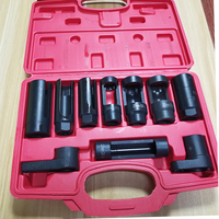 Set Alat Pembuka Sensor Oksigen dengan Soket Offset Drive 3/8'' dan 1/2'' - Termasuk 10 Buah Soket Sensor Oksigen Berbagai Ukuran