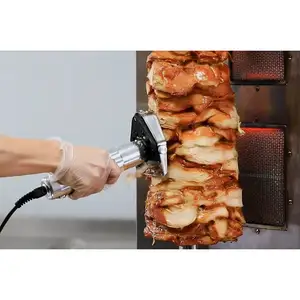 Ce Barbecue Elektrische Shoarma Mes Machine Gesneden Vlees Shoarma Snijmachine Automatische Robot Hand Kebab Snijder Shawerma Cutter