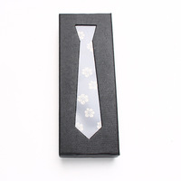 Boîte à cravate pour cadeau de mariage, boîte à cravate rectangulaire noire recyclable, emballage de cravate avec fenêtre transparente en PVC, gaufrage personnalisable, fabricant