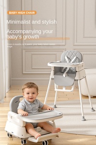 <span class=keywords><strong>Chaise</strong></span> haute bébé Smartcare 4-en-1 convertible en trottinette avec roues, siège d'alimentation pliable avec harnais 5 points pour 0-3 ans - Product Image 6