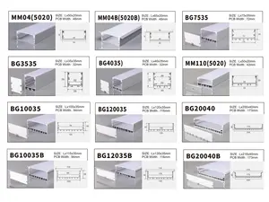 Lampu gantung dalam ruangan, 5020 profil aluminium untuk liontin lampu langit-langit LED Linear kantor Supermarket