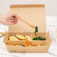 Caja de Papel Kraft Ecológica y Resistente a la Grasa para Comida para Llevar, para Sándwiches, Burritos y Hamburguesas
