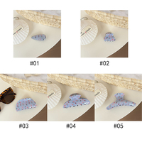 Nouvelle pince à cheveux requin bleue personnalisée, motif floral froissé, fraîche et élégante, en PVC, faite à la main, accessoire polyvalent et stylé pour chignons