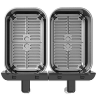 Friteuse électrique moderne à double panier, 5,5 L, contrôle numérique, carrée, profonde, sans huile, double panier, antiadhésive, faible teneur en matières grasses, saine, en plastique