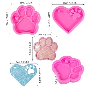 Silicone Paw And Heart Mold For Epoxy Resin Keychain Craft Pet Gift Making Tools - Product Image 5