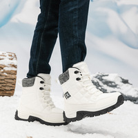 Sepatu Bot Salju Anti Air Pria Grosir, Hitam Kasual Outdoor Musim Dingin Hangat Anti Selip Tebal Desain Fashion