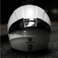 Casque de moto intégral rétro de course, certifié DOT, 3XL, blanc, anti-gravité, confort et protection, casque de moto