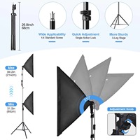 Kit d'éclairage de studio vidéo LED pour photographie et diffusion en direct : Softbox 50x70cm, support 2m, ampoule LED 85W
