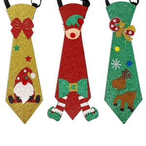 Clip di natale personaggio sulle cravatte di <span class=keywords><strong>feltro</strong></span> papillon con Glitter polvere d'oro Babbo Natale pupazzo di neve renna elfo disegni fasce elastiche - Product Image 4
